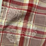 Columbia Size 10 Burgundy Plaid Floral Print Cotton Chino Bermuda Shorts Zip Photo 3