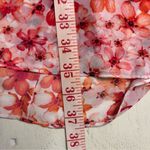 Calvin Klein  Size 12 Sleeveless Floral Chiffon Dress Flowy High Neck Red Photo 4