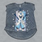 Disney Frozen Ever After Womens Shirt XS Blue M Casual Olaf Elsa Parks Photo 0
