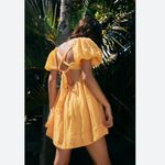 Free People Marina Tie Back Cotton Crinkle Babydoll Dress Yellow / Gold Medium Photo 2