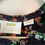 Anthropologie Black and Green Relaxed Bib Collar Blouse Photo 6