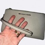 Michael Kors  Jet Set Travel Double Zip Saffiano Leather Wristlet Wallet Photo 2