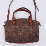 American Leather Co. Carrie Mini Dome Crossbody Bag in Tapestry Brown Suede Boho Photo 8