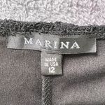 Marina Black Lace Sequin Sheath Dress Women Size 12 Long Sleeve Cocktail Party Photo 3