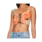 superdown  - Kayla Lace Up Crop Top in Orange Photo 5