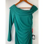 Mac Duggal Emerald Ruched Jersey Drop Shoulder Foldover Gown Size 2 $358 26570 Photo 8