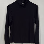 Frank And Oak  Black Fitted Long Sleeve Turtleneck Shirt Size Medium EUC Photo 0