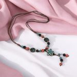 Bohemian Ethnic Style Handmade Beads Ceramic Necklace Adjustable‎ up to 26” Photo 4