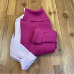 First Love  Turtleneck Colorblock Slouchy Soft Knit Pink Lavender Sweater 3X New Photo 8
