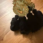 Gold and Black Heart Tassel Earrings with wool at the ends nwot Photo 4