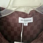 Pinkblush  Anniewear Brown Checker Short Sleeve Oversized Maternity Blouse S NWT Photo 4