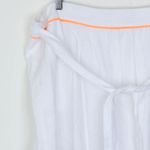 Tahari  Womens Embroidered Linen Skirt Size 16 White Tie Belt‎ Pockets Bohemian Photo 1