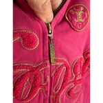 COOGI  Luxury Pink Gold Hoodie Full Zip Front Medium Embroidered Logo Streetwear Photo 10