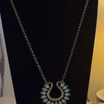 Premier Design Necklace Lotus Brassy Tone Faux Turquoise Gold Photo 0