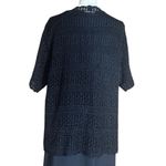 Vintage 90s Teddi Black Embroidered Floral Dress Crochet Cardigan Set Size M/L? Size L Photo 9