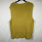Free People Beach Green Yellow Knit Penny V Neck Sweater Vest Photo 4