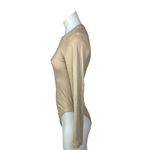 ZARA Beige Crew Neck Long Sleeve Stretch Ribbed Knit Fitted Bodysuit Top Size M Photo 1