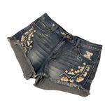 Free People Tan Stitch Print Jean Short Photo 1