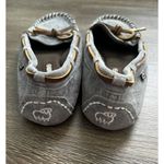 Lam Slippers Moccasins Womens Size 7.5 Gray Suede Leather House Shoes Comfort Photo 3