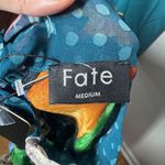 FATE. Dress Women M Mixed Print Slip Lined Problem Solved Teal Blue Floral Dress Photo 3