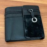Brighton Vintage Black Leather with Suede Trim Trifold Wallet Photo 0