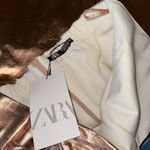 ZARA NWT  METTALIC GOLD JUMPSUIT MEDIUM BLOGGERS FAVE Photo 8