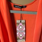 Boohoo  SLINKY BIAS CUT ANGEL SLEEVE MAXI DRESS Orange‎ Size US 8 Photo 5