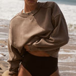 GUC FP Movement by Free People Intercept Sweatshirt in Hickory Brown Photo 0