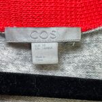 COS XS Gray Colorblock Cardigan Sweater Wool Blend Pockets Long Sleeves Preppy Photo 2
