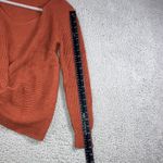 Akira  Sweater Women Small V Neck Front Knot Long‎ Sleeve Boho Coquette Chic Photo 2