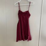 Princess Polly  Red Wrap Mini Dress Women’s Size 4 Adjustable Straps Ruffle Hem Photo 1