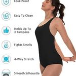 NEW beautikini Period Bathing Swim Suit Black Photo 3