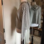 By Together Large Striped Cropped Sweatshirt Photo 1