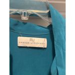 Amanda Uprichard Designer Silk Tunic Shirt Mini Dress Blue Green Size Medium Photo 1