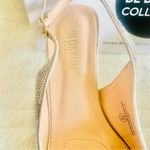 De Blossom Collection  Rhinestone Silver Nude Shimmer Heels. Photo 3