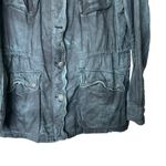 Free People  Double Cloth Jacket Military Drawstring distressed tie dyed Size S Photo 7