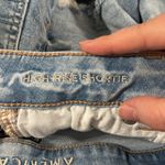 American Eagle light wash distressed High-rise Jean Shorties denim shorts size 0 Photo 8