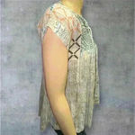 Rachel Roy  women’s Boho Peasant Top with Tassel Tie Printed Cap Sleeve Blouse XS Photo 6