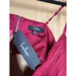 Lulus NWT  Got the Glam Wine Red Pleated Cutout Maxi Dress Wedding Bridesmaid M Photo 5