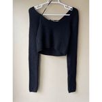 Free People  Beach Black Knit Crop Long Sleeve Women's Size Small Photo 1