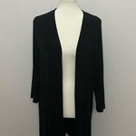 Chico's Travelers Cardigan Open Front High Low Hem Lagenlook Buttons Black Photo 0