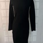 Vince Black Long Sleeve Crew Neck Pullover Ribbed Bodycon Dress Size Large Photo 2