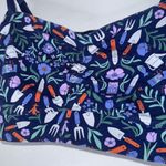 Duluth Trading Co Organic Cotton Bra In Garden Tool Print‎ Large Blue Photo 2