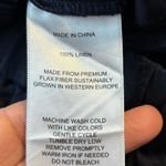 Quince  Size XS 100% European Linen Pants Deep Navy Pull On Elastic Waist Photo 4