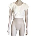 Aerie  Offline White Short Sleeve Crop Top Photo 0