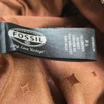 Fossil  Explorer Crossbody‎ Bag Orange Pebbled Leather Zip Top Purse Pockets FLAW Photo 9