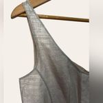 Zac Posen Metallic Linen & Silk Pewter Sleeveless A-Line Cocktail Dress Size 10 Photo 6