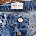 Cotton Citizen  Kate Jean Dark Wash Le Doux Button Fly Straight Jeans Photo 5