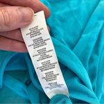 Boohoo  Mesh Cut Out Long Sleeve Top in Turquoise Photo 2