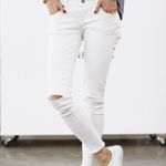 ANINE BING TUCKERNUCK WHITE COTTON STRETCH DISTRESSED SKINNY JEANS 26 Photo 2